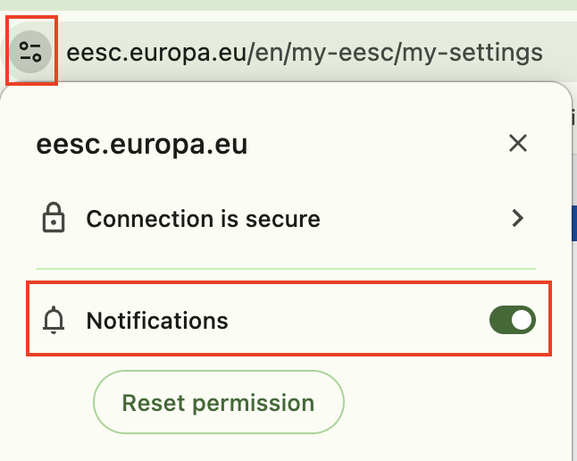 In Chrome, click the Site information icon and switch off Notifications.