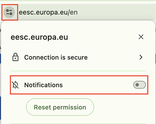 After switching the Notifications toggle to off,