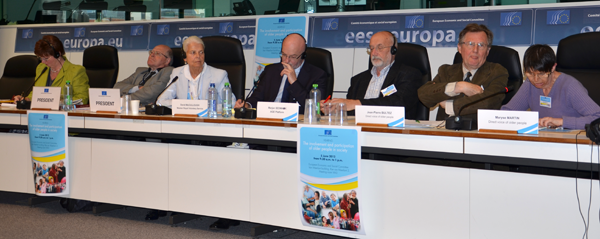 Photo from the hearing on The involvement and participation of older people in society (the panel)