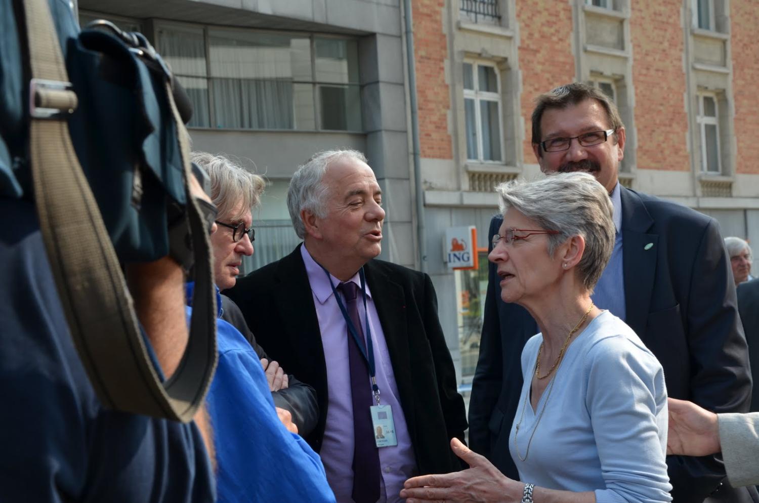 Jacques Lemercier and Claude Rolin with Bernadette Ségol, ETUC General Secretary