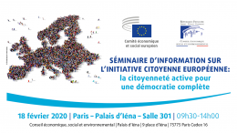 Affiche du séminaire sur l'initiative citoyenne européenne