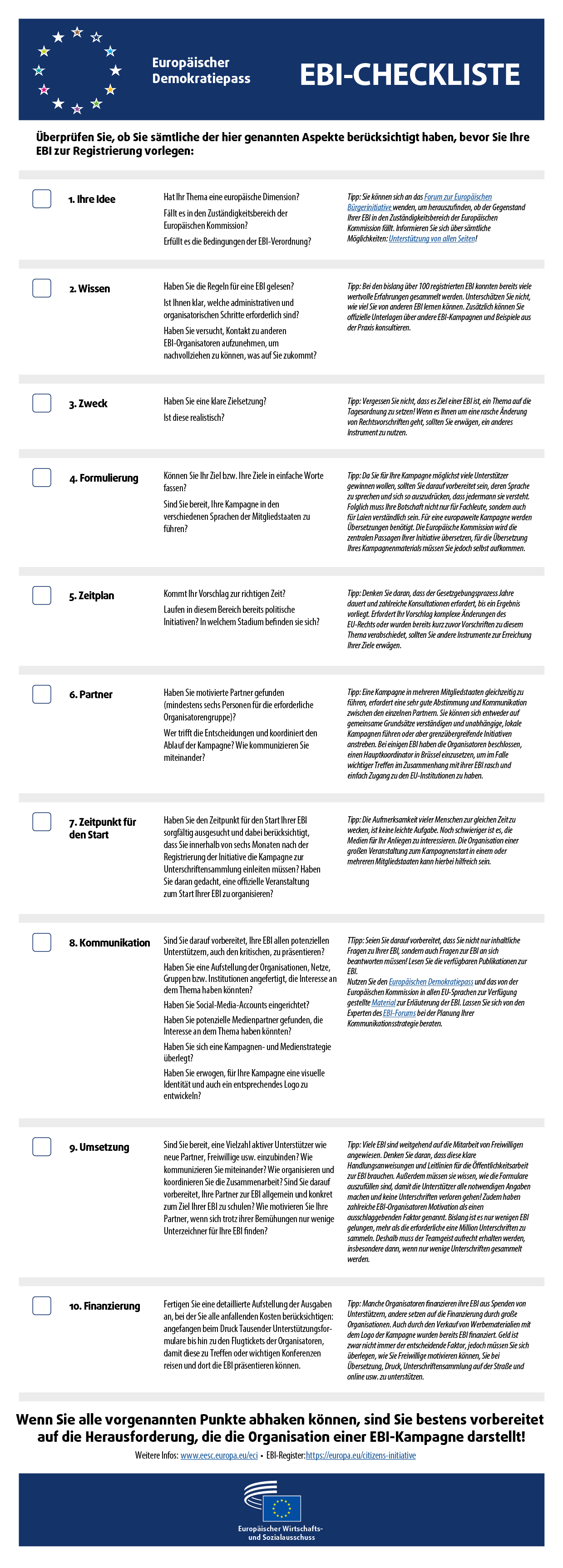 ECI Checklist