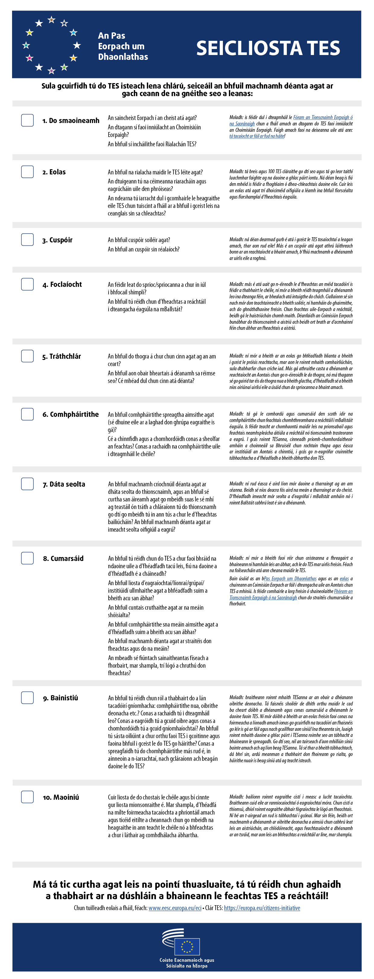 ECI Checklist