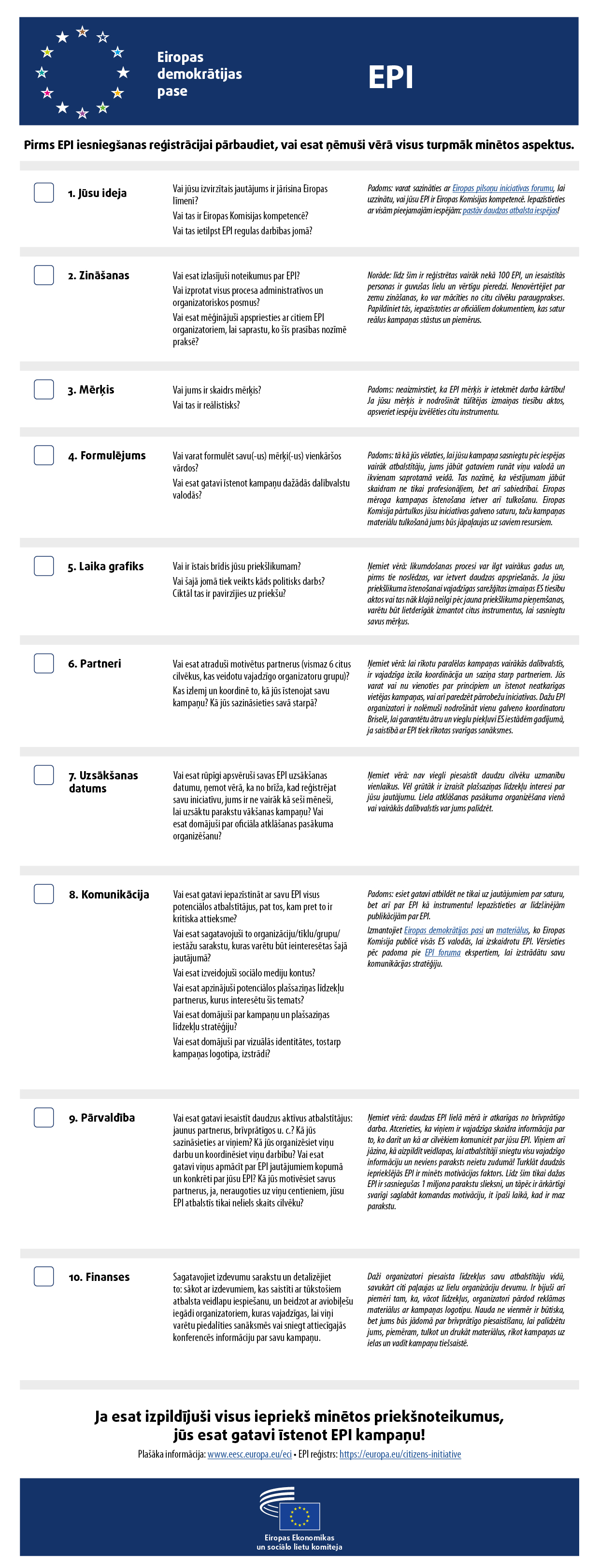 ECI Checklist
