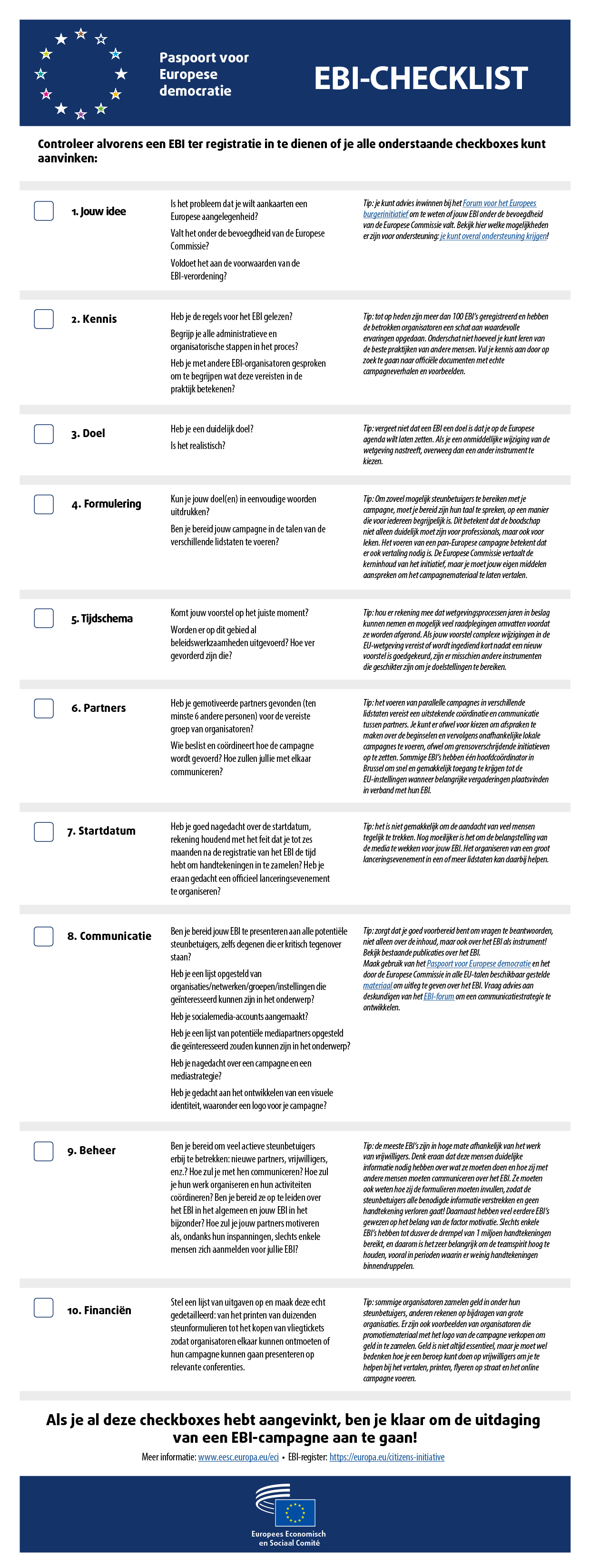 ECI Checklist