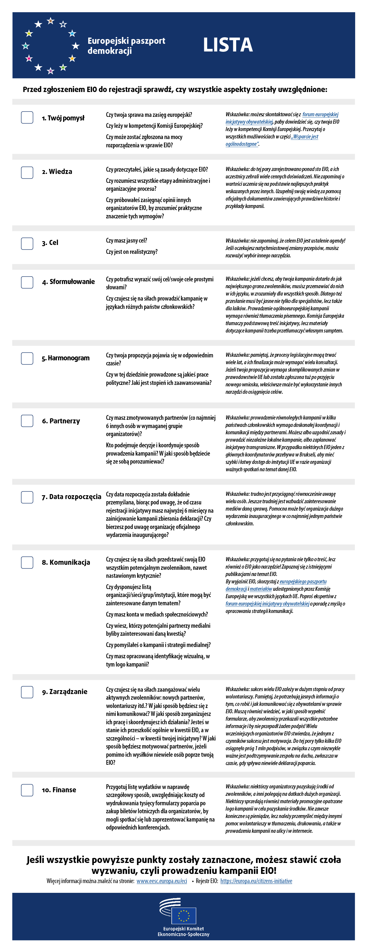 ECI Checklist