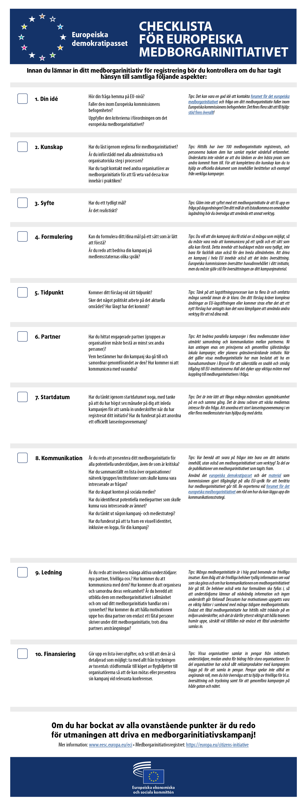 ECI Checklist